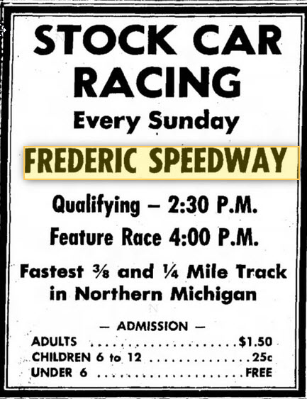 Frederic Speedway - July 8 1967 Ad